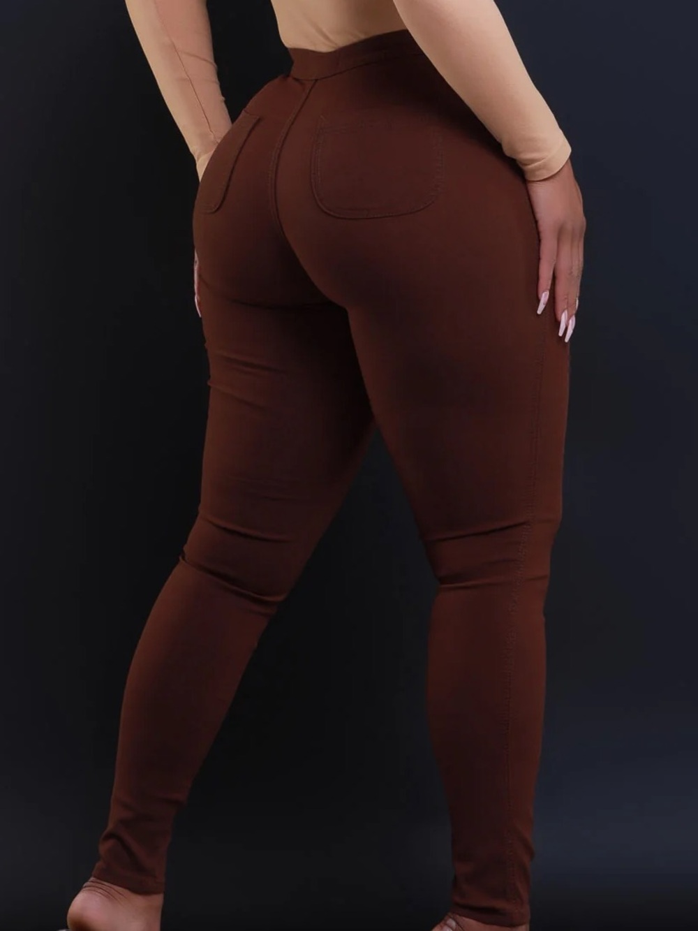 Boutique | Chocolate Brown High Waist Stretchy Jeans